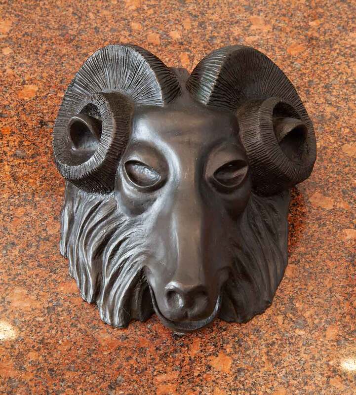 Rams Head Bronze Sculpture