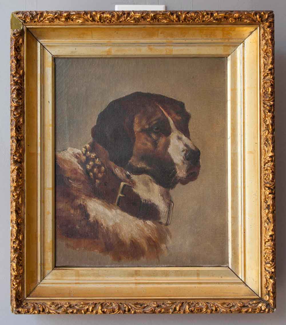 St. Bernard Dog Oil Painting