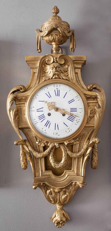 French Doré Bronze Cartel Clock