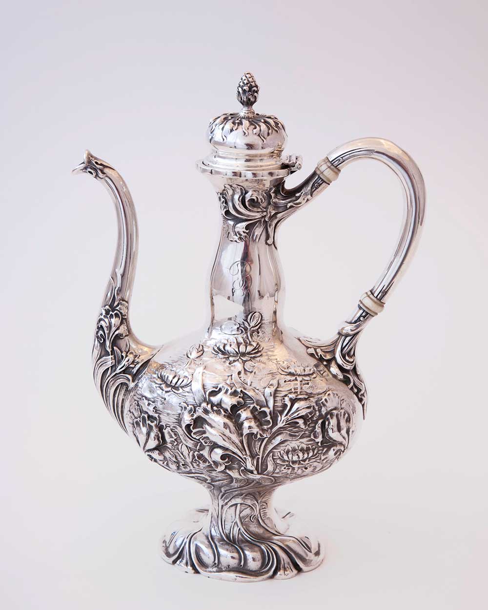 art nouveau sterling silver coffee pot