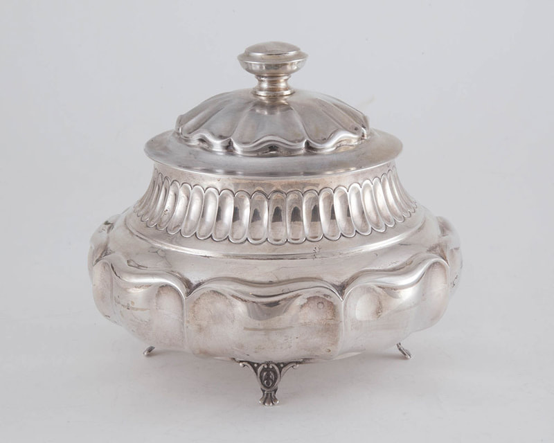 Portugal Silver .833 Covered Footed Box