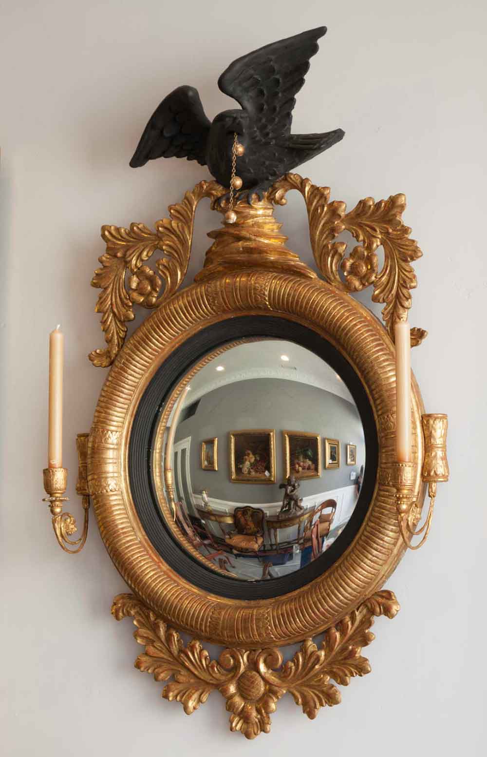 English Regency Convex Mirror