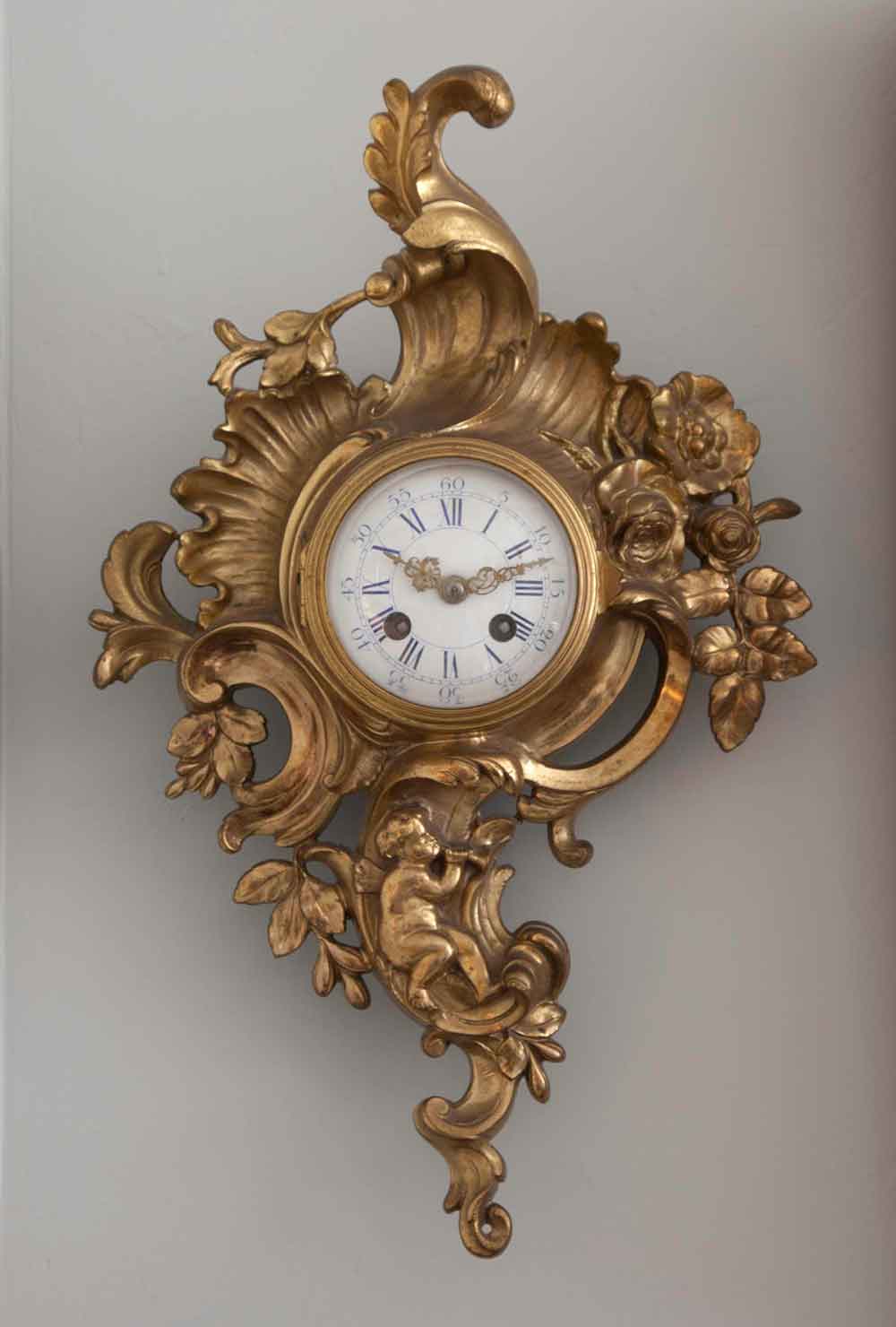 Louis XV Style Bronze Rococo Cartel Clock